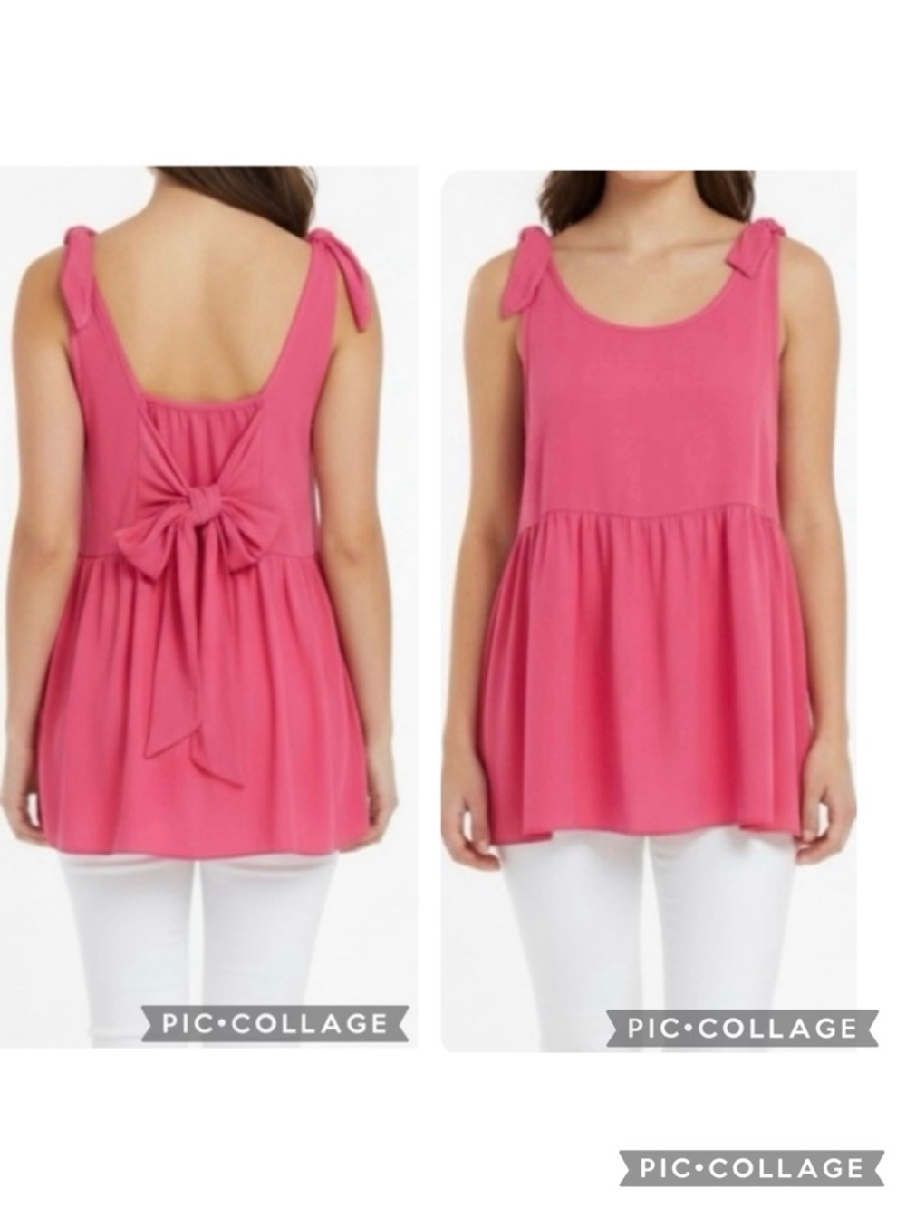 Perfectly Priscilla Pink Tunic Tie Back Sleeveless Top 1X NWT Chic
